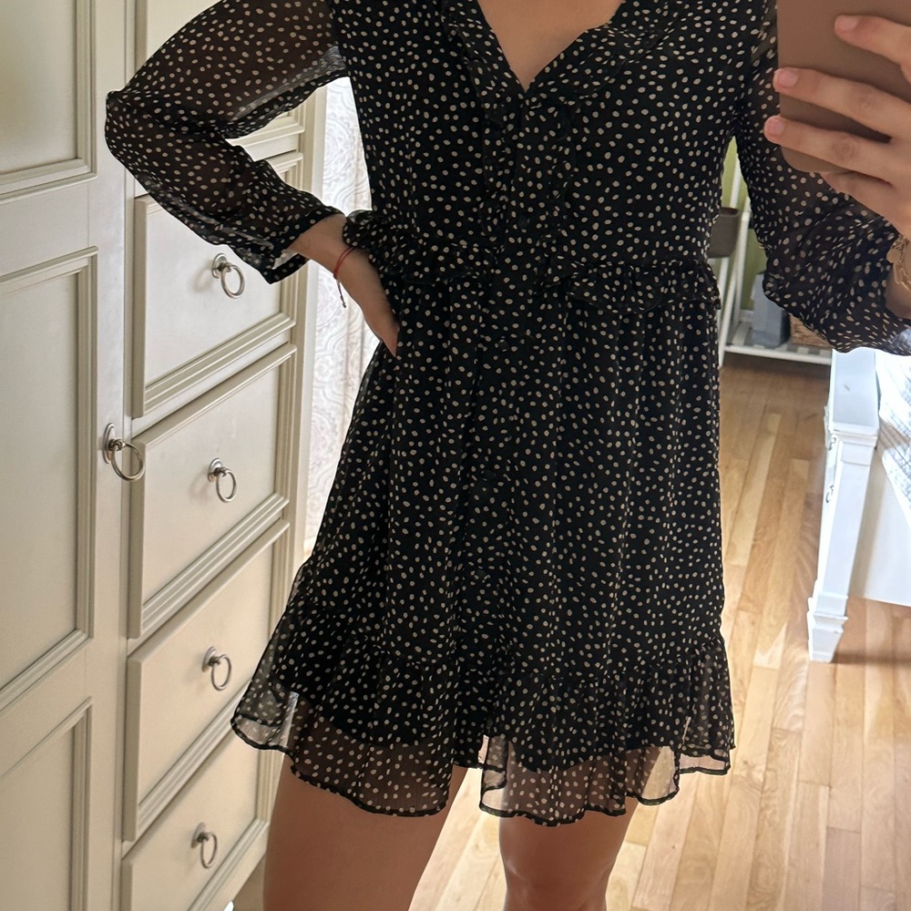 Zara Black Polka Dot Dress
